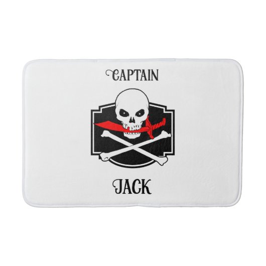 Personalisierte Piratenflagge (Cutlass) Badematte (Vorderseite)