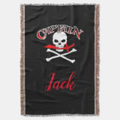 Personalisierte Piratenflagge (Cutlass) Decke (Vorderseite Vertikal)