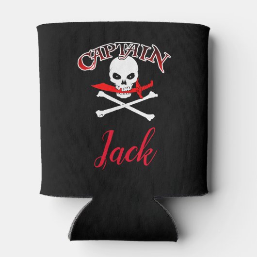 Personalisierte Piratenflagge (Cutlass) Dosenkühler (Rückseite)