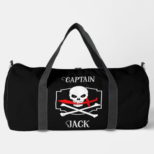 Personalisierte Piratenflagge (Cutlass) Duffle Bag (Vorderseite)