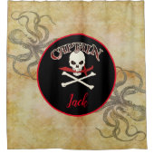 Personalisierte Piratenflagge (Cutlass) Duschvorhang (Vorderseite)