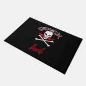 Personalisierte Piratenflagge (Cutlass) Fußmatte (Schrägansicht)