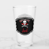 Personalisierte Piratenflagge (Cutlass) Glas (Rückseite)
