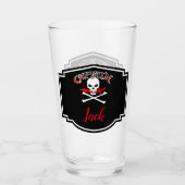 Personalisierte Piratenflagge (Cutlass) Glas (Vorderseite)