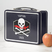 Personalisierte Piratenflagge (Cutlass) Metall Brotdose (Beispiel)