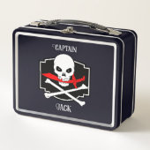 Personalisierte Piratenflagge (Cutlass) Metall Brotdose (Vorderseite)