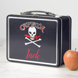 Personalisierte Piratenflagge (Cutlass) Metall Brotdose