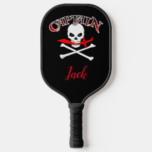 Personalisierte Piratenflagge (Cutlass) Pickleball Schläger