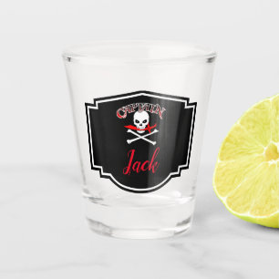 Personalisierte Piratenflagge (Cutlass) Schnapsglas
