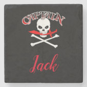 Personalisierte Piratenflagge (Cutlass) Steinuntersetzer (Vorderseite)