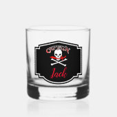 Personalisierte Piratenflagge (Cutlass) Whiskyglas (Vorderseite)