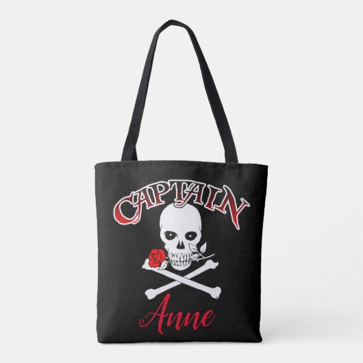 Personalisierte Piratenflagge (Rose) Tasche (Rückseite)