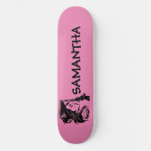 Personalisierte Piratenfrau Skateboard (Vorderseite)