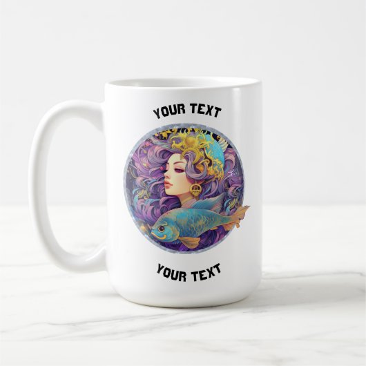 PERSONALISIERTE PISCES ZODIAC SIGN KAFFEETASSE (Links)