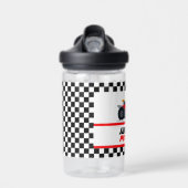 Personalisierte Pit-Crew-Schachbrettflagge Trinkflasche (Vorne)