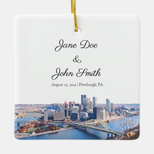 Personalisierte Pittsburgh Keramik Ornament (Vorderseite)
