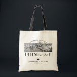 Personalisierte Pittsburgh Wedding Welcome Tote Ba Tragetasche<br><div class="desc">Mit dieser Begrüßungstasche aus Pittsburgh können Sie Ihre Gäste aus der Stadt willkommen heißen.</div>
