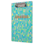 Personalisierte Pixel Art Multicolor Muster Klemmbrett (Links)