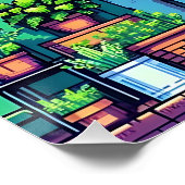 Personalisierte Pixel Art Pflanze und Cat Poster (Ecke)