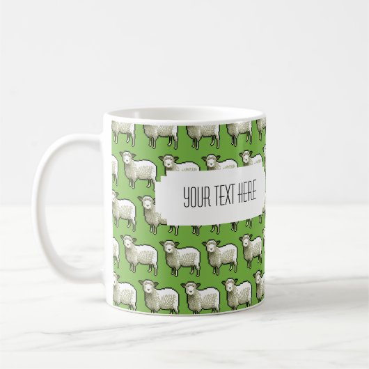 Personalisierte Pixel-Sheep-Tasse Kaffeetasse (Links)