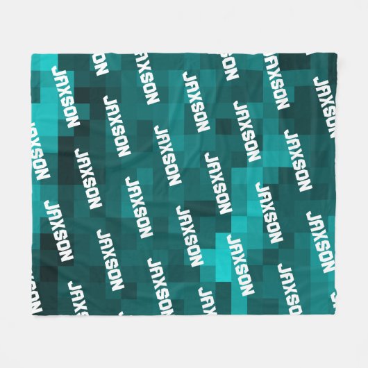 Personalisierte Pixelmuster Boys Fleece Blanket (Vorderseite (Horizontal))