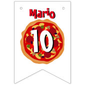 Personalisierte Pizza Geburtstagsparty bunte Flagg Wimpelkette (Zweite Fahne)