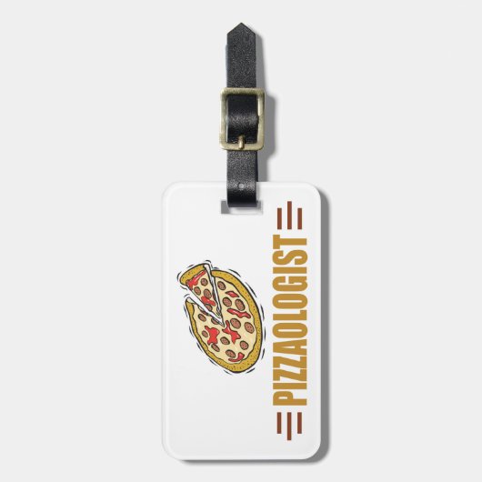 Personalisierte Pizza Gepäckanhänger (Vorderseite vertikal)