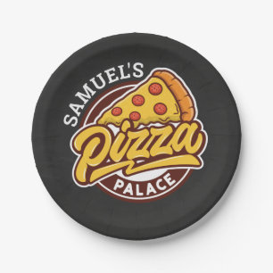 Personalisierte Pizza-Palast-Geburtstagsfeier, jed Pappteller