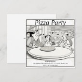 Personalisierte Pizza-Party Einladung (Vorne/Hinten)