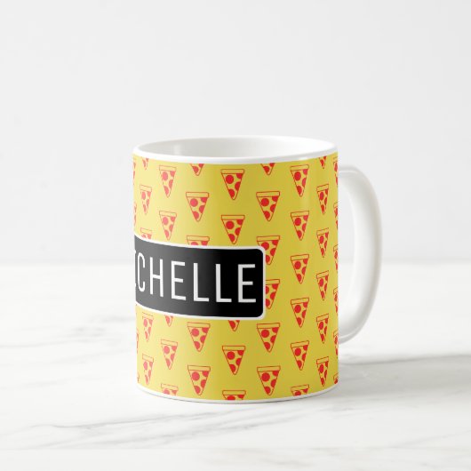 Personalisierte Pizza-Scheiben Kaffeetasse (VorderseiteRechts)