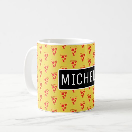 Personalisierte Pizza-Scheiben Kaffeetasse (Vorderseite Links)