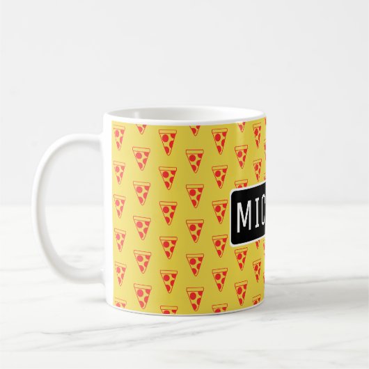 Personalisierte Pizza-Scheiben Kaffeetasse (Links)