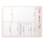 Personalisierte Pläne für heute rosa Tagesplaner Notizblock (Vorderseite)