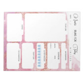 Personalisierte Pläne für heute rosa Tagesplaner Notizblock (Vorderseite)