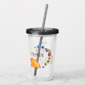 Personalisierte Planeten Galaxy Sonnensystem Sonne Acryltrinkbecher (Rückseite)