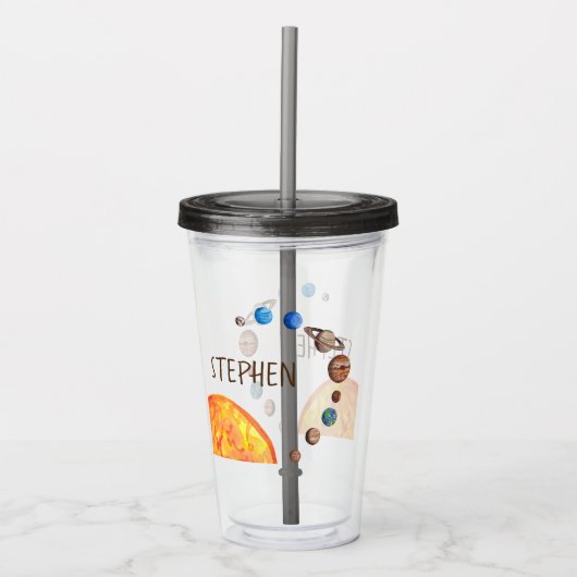 Personalisierte Planeten Galaxy Sonnensystem Sonne Acryltrinkbecher (Vorderseite)