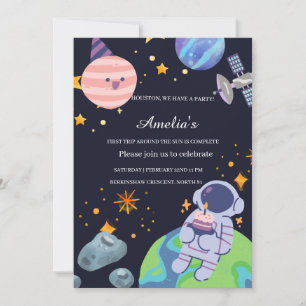 Personalisierte Planeten-Geburtstagseinladungskart Einladung