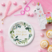 Personalisierte Platte, botanischer Eukalyptus Pappteller (Party)