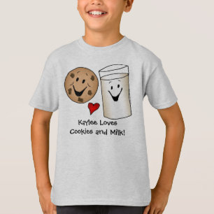 Personalisierte Plätzchen und Milch-T - Shirt