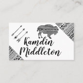 Personalisierte Platzkarten Boho Buffalo Tribal Pa (Vorderseite)