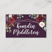 Personalisierte Platzkarten Plum Lila Rose Gold Ge (Vorderseite)