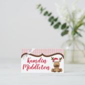 Personalisierte Platzkarten Rentiere Weihnachten X (Stehend Vorderseite)