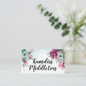 Personalisierte Platzkarten Tropische Blume auf bl (Stehend Vorderseite)