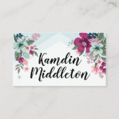 Personalisierte Platzkarten Tropische Blume auf bl (Vorderseite)