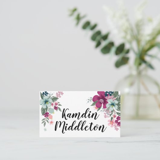 Personalisierte Platzkarten Tropische Blume auf We (Stehend Vorderseite)