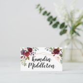 Personalisierte Platzkarten White Roses Gold Geome (Stehend Vorderseite)