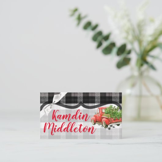 Personalisierte Platzkarten XMAS Truck Weihnachtsb (Stehend Vorderseite)