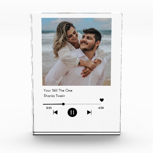 Personalisierte Playlist Song Plaque für Paare Fotoblock (Vorderseite)