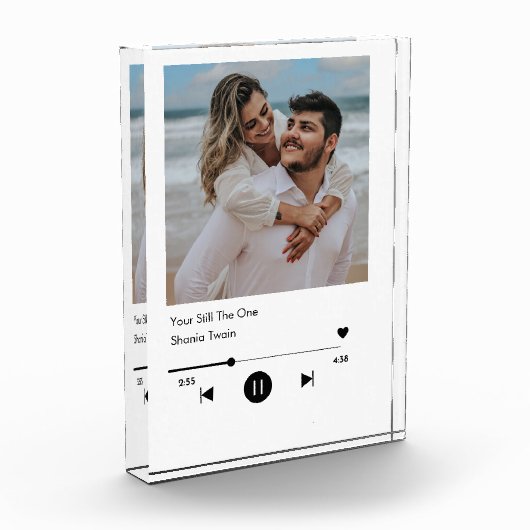 Personalisierte Playlist Song Plaque für Paare Fotoblock (Links)