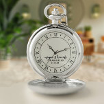 Personalisierte Pocket-Uhr zum 15. Hochzeitstag Taschenuhr<br><div class="desc">Feiern Sie Ihren 15. Hochzeitstag mit einer rustikalen Taschenuhr mit römischen Ziffern. Fügen Sie einfach Ihre Namen und Ihr Hochzeitstermin hinzu</div>